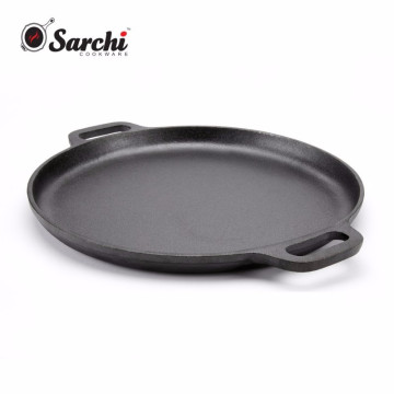 Black Pre-seasoned Panneau de pizza en fonte, 30cm, 35cm